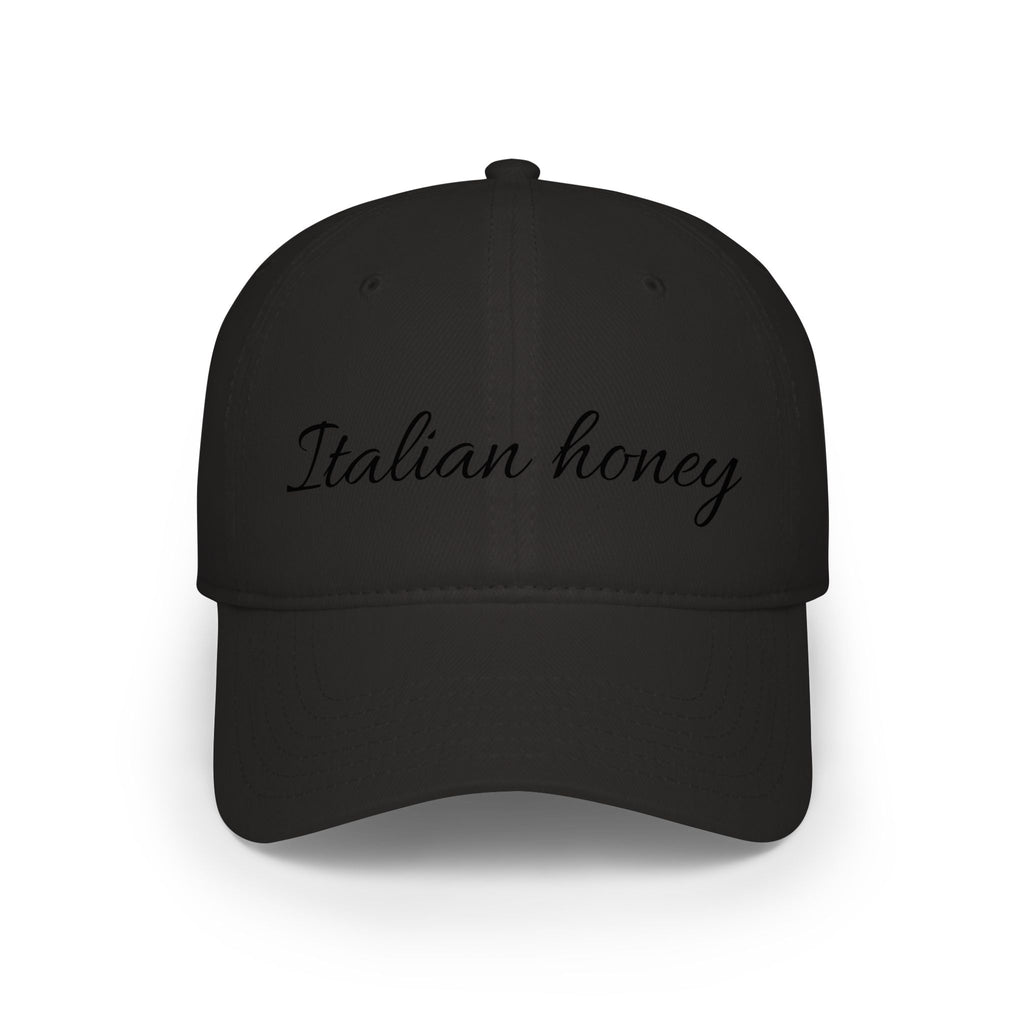 Italian Honey Low Profile Baseball Cap — Script Logo Hat for Italian Heritage & Gifts