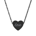 Engraved 'Love' Heart Necklace — Personalized Sterling Pendant Gift