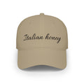 Italian Honey Low Profile Baseball Cap — Script Logo Hat for Italian Heritage & Gifts
