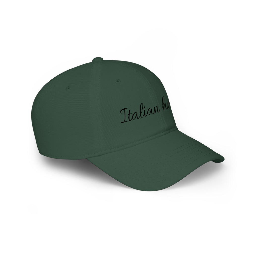 Italian Honey Low Profile Baseball Cap — Script Logo Hat for Italian Heritage & Gifts
