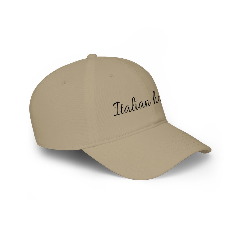 Italian Honey Low Profile Baseball Cap — Script Logo Hat for Italian Heritage & Gifts