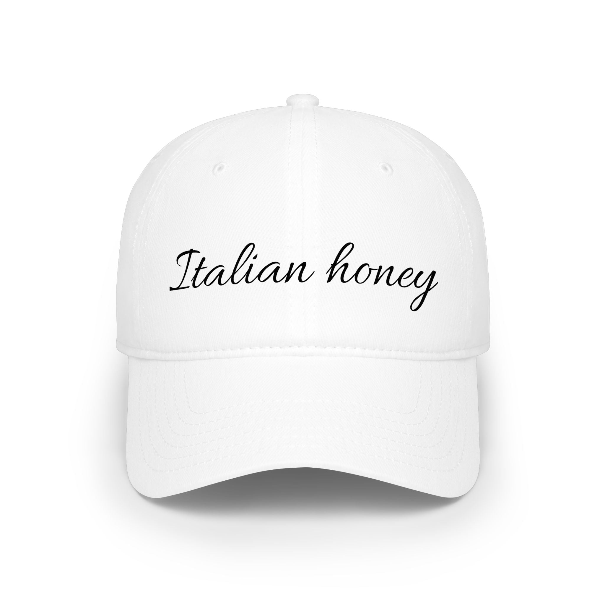Italian Honey Low Profile Baseball Cap — Script Logo Hat for Italian Heritage & Gifts