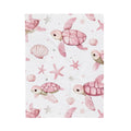 Pink Sea Turtle Velveteen Plush Blanket — Soft Nautical Throw for Babies & Kids