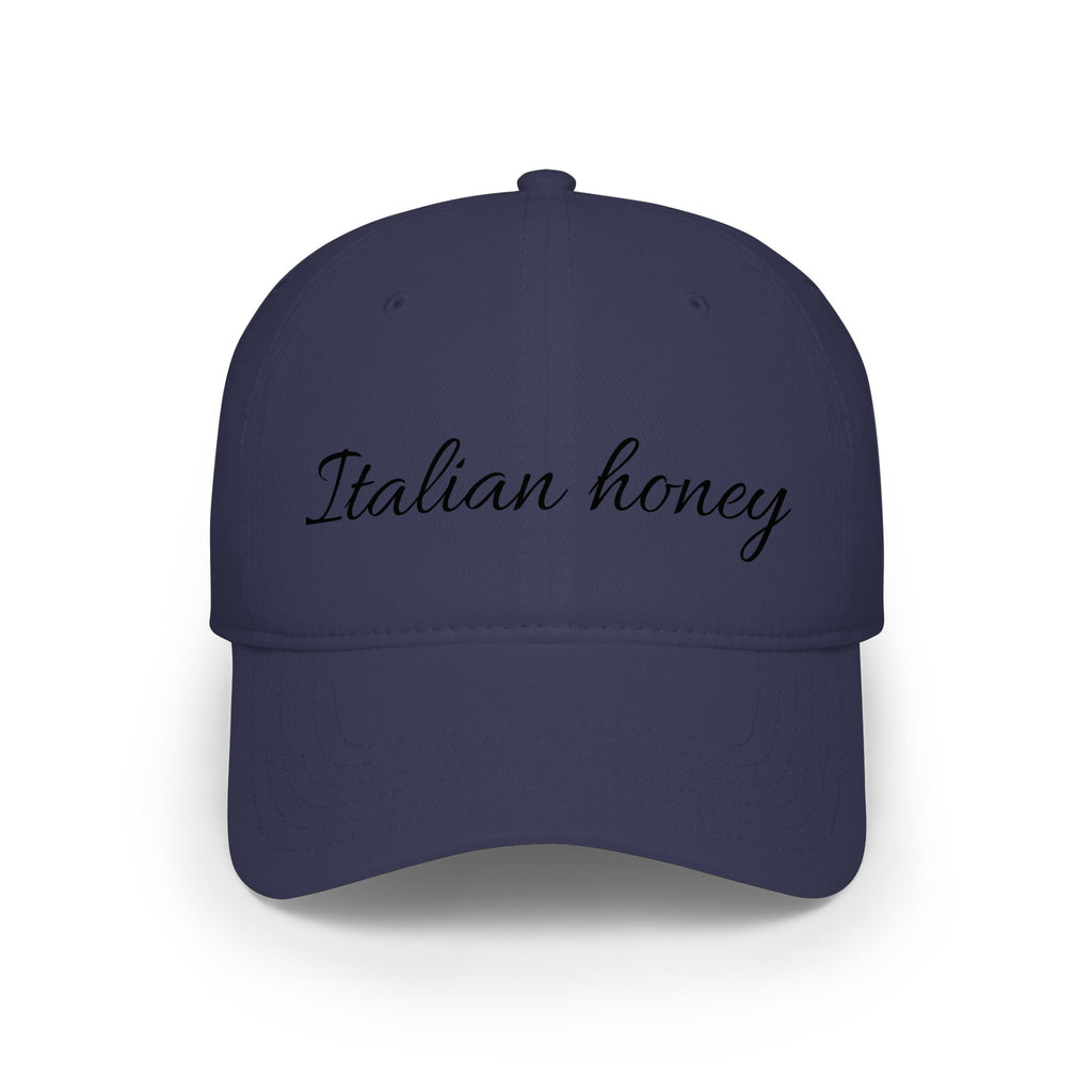 Italian Honey Low Profile Baseball Cap — Script Logo Hat for Italian Heritage & Gifts