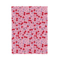Cherry Pattern Velveteen Plush Blanket – Cute Pink Cherry Throw for Cozy Gifts & Valentine’s Day