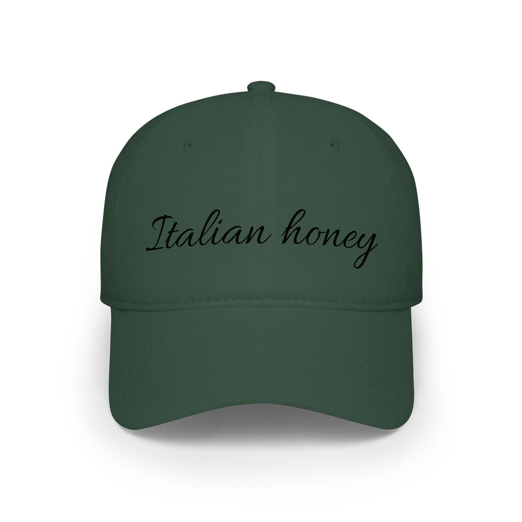 Italian Honey Low Profile Baseball Cap — Script Logo Hat for Italian Heritage & Gifts