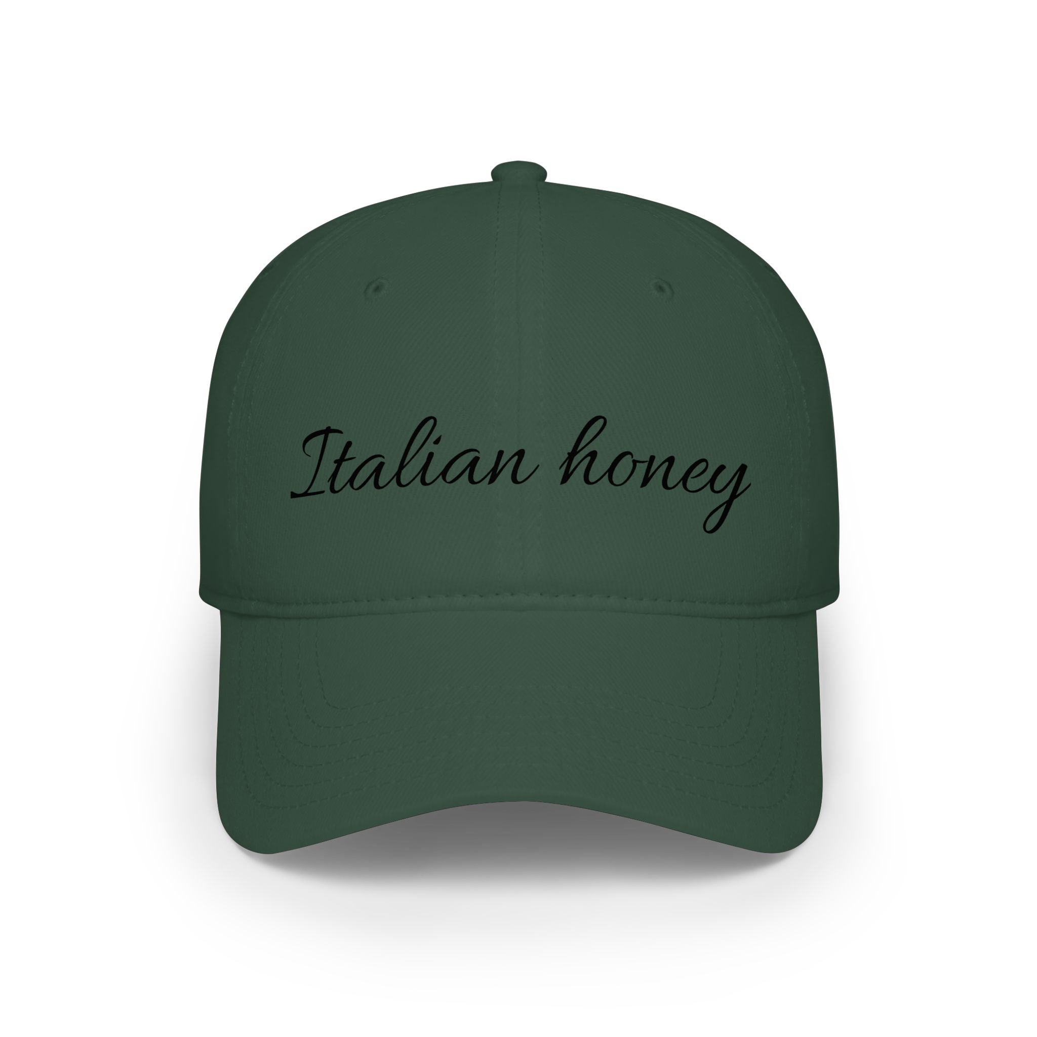 Italian Honey Low Profile Baseball Cap — Script Logo Hat for Italian Heritage & Gifts