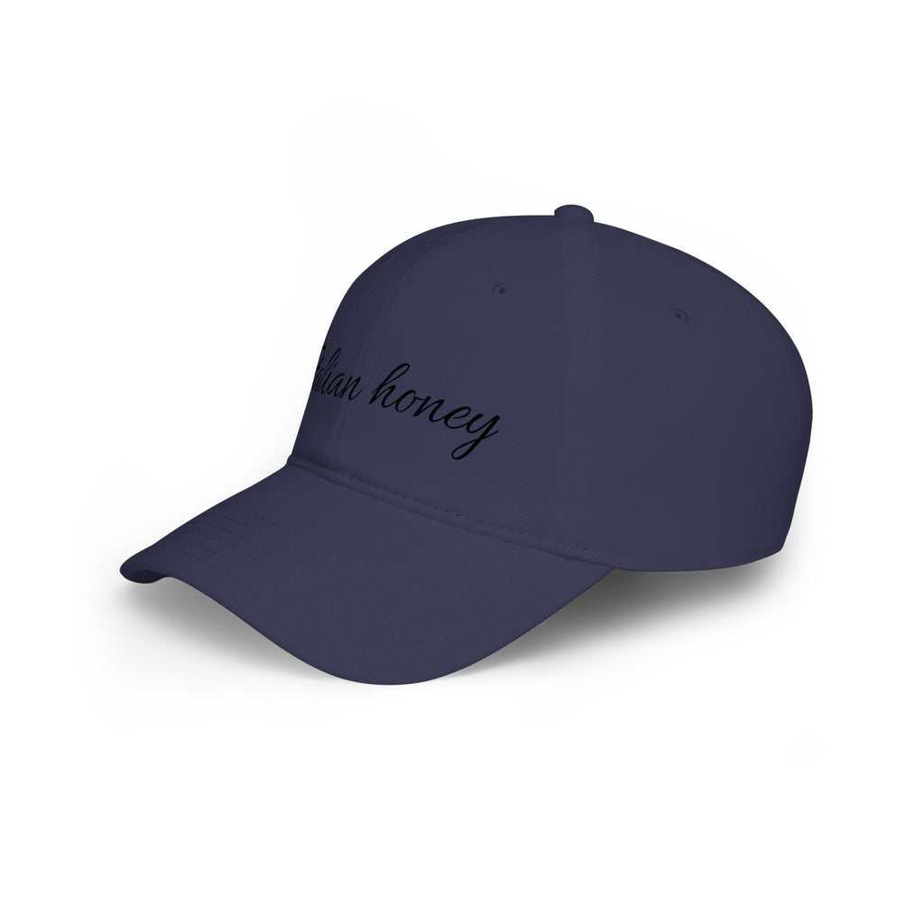 Italian Honey Low Profile Baseball Cap — Script Logo Hat for Italian Heritage & Gifts