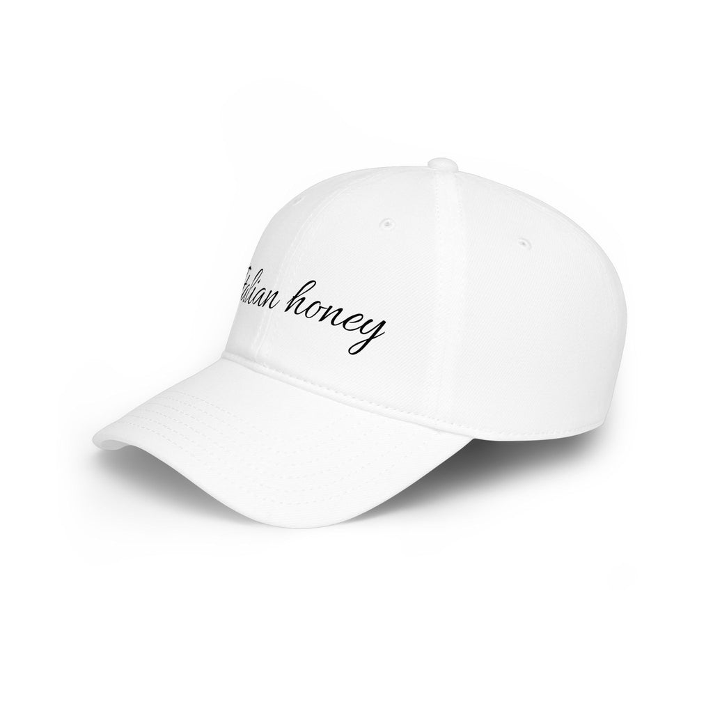 Italian Honey Low Profile Baseball Cap — Script Logo Hat for Italian Heritage & Gifts